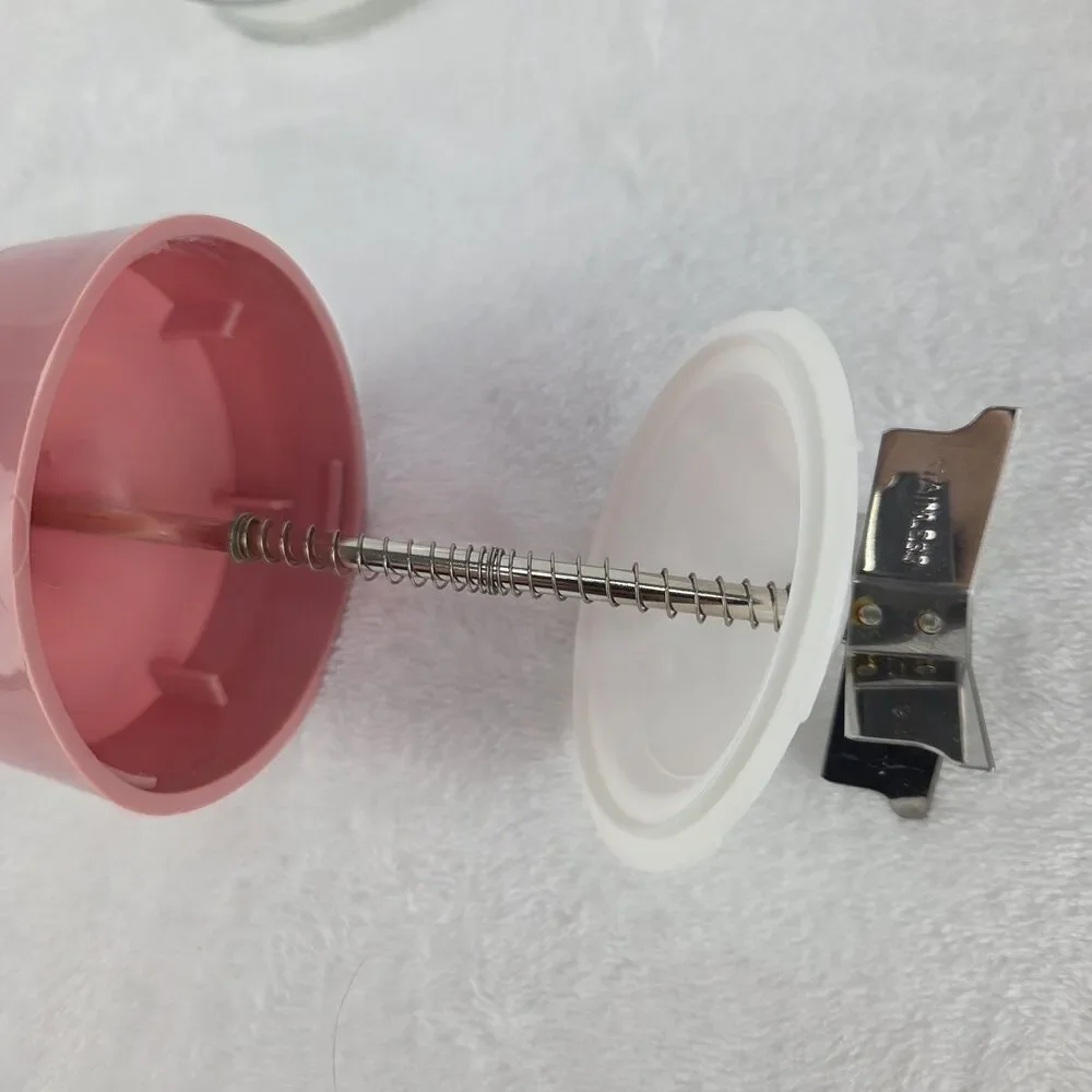 Vintage Gemco Glass Nut Chopper Retro Pink Lid Manual Food Chopper USA